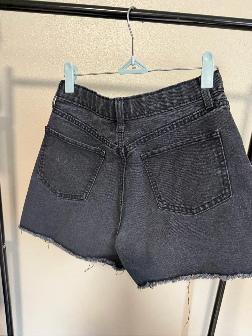Old Navy Black High-Rise Button-Front Denim Shorts